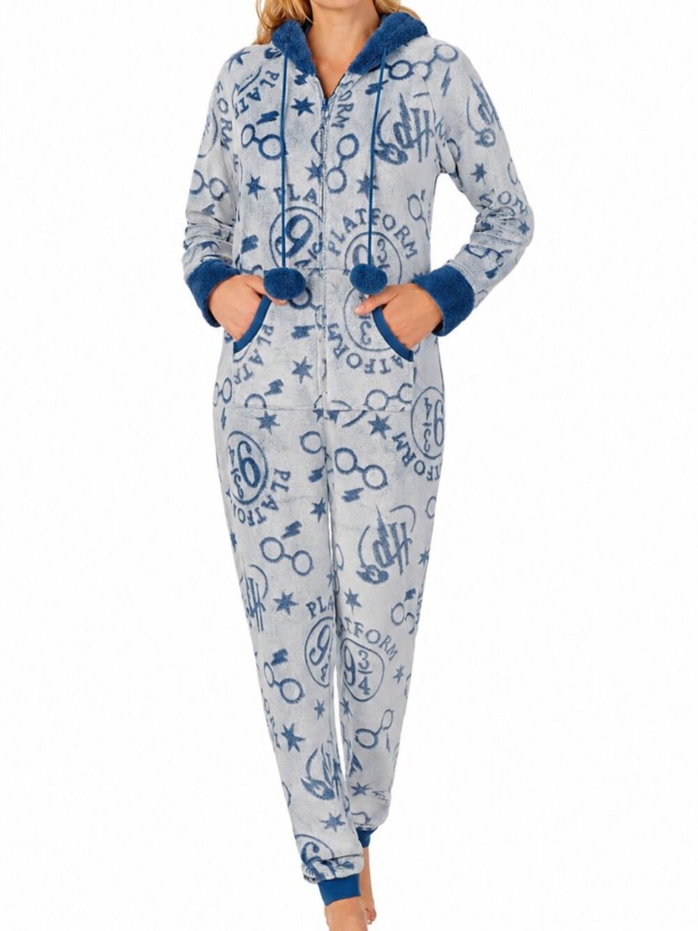 Wizarding World of Harry Potter Plush Zip-Up Hooded Pajamas/Onesie | Size Small